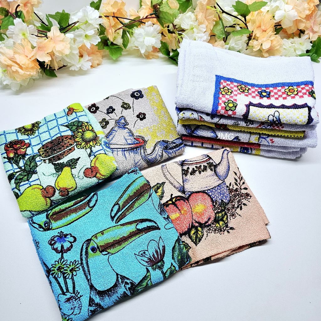 Kit Pano De Prato Atoalhado Atacado Felpudo Kit Com 10 Peças Decoraçao Tamanho Grande 42x 62 Otima Qualidade Estampado