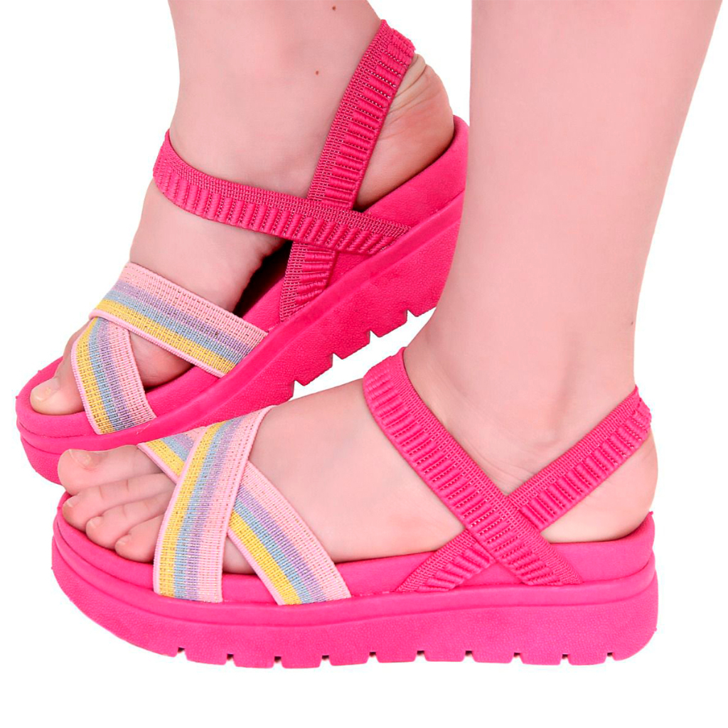 Sandália Papete Infantil Com Elastico Leve e Macia Escola