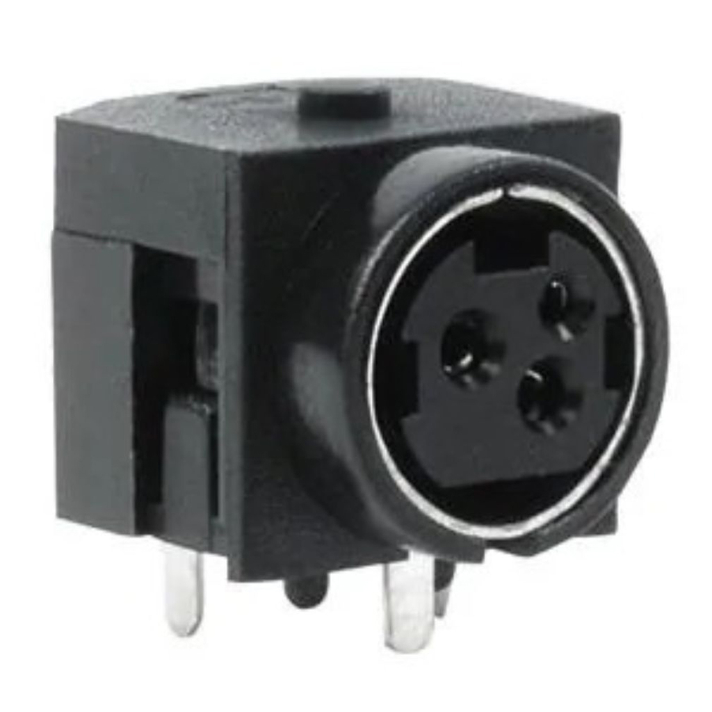 Conector de Energia Power Plugue Jack 3 Pinos Fêmea 3 Vias 90º  - Impressora Térmica Elgin L42 Pro