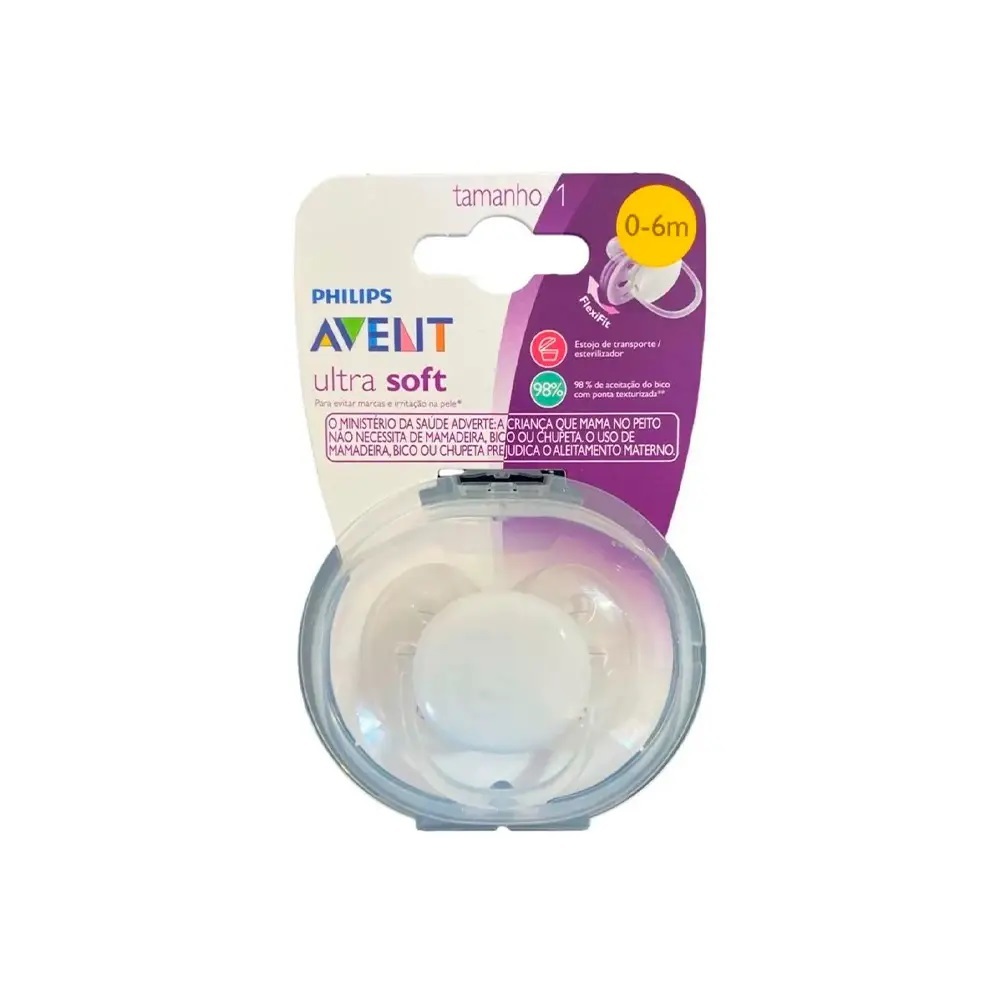Chupeta Philips Avent Ultra Soft 0 a 6 meses Branca SCF092/01 em Oferta na Shopee