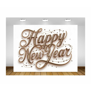 Painel de Ano Novo Painel Happy New Year Painel Feliz Ano Novo Réveillon Dourado Painel de Lona Ano Novo Feliz 2026