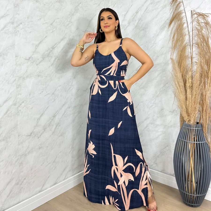 Conjunto Saia Longa e Blusa Cropped de Alça lastex nas costas  estilo Vestido Longo Social Casual em Oferta na Shopee