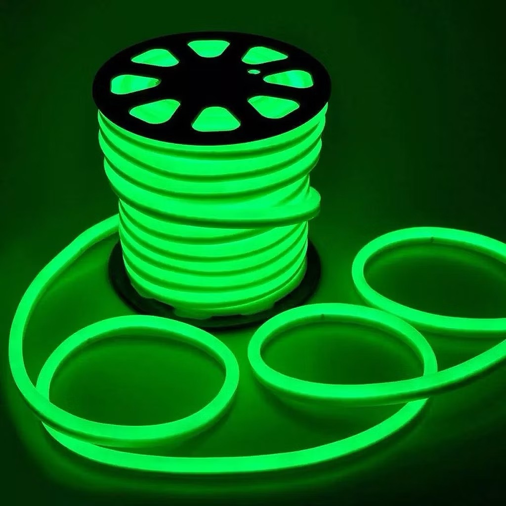 1 por 10 Metros Mangueira Fita LED Neon Flex Verde 110V Com Conector
