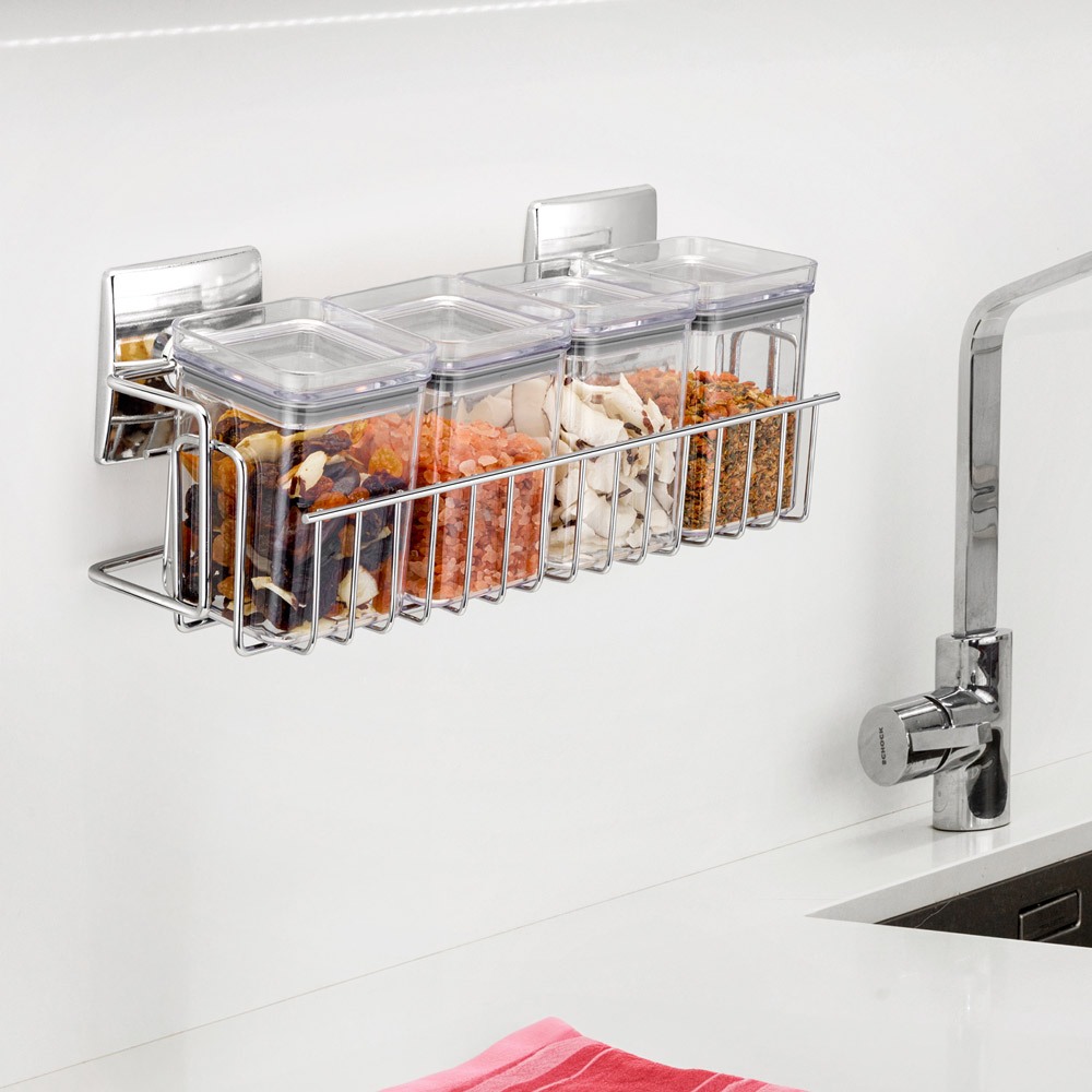 Porta Temperos Herméticos Condimento Cozinha Para Parede com Fita Adesiva 3M Sem Furo Arthi em Oferta na Shopee