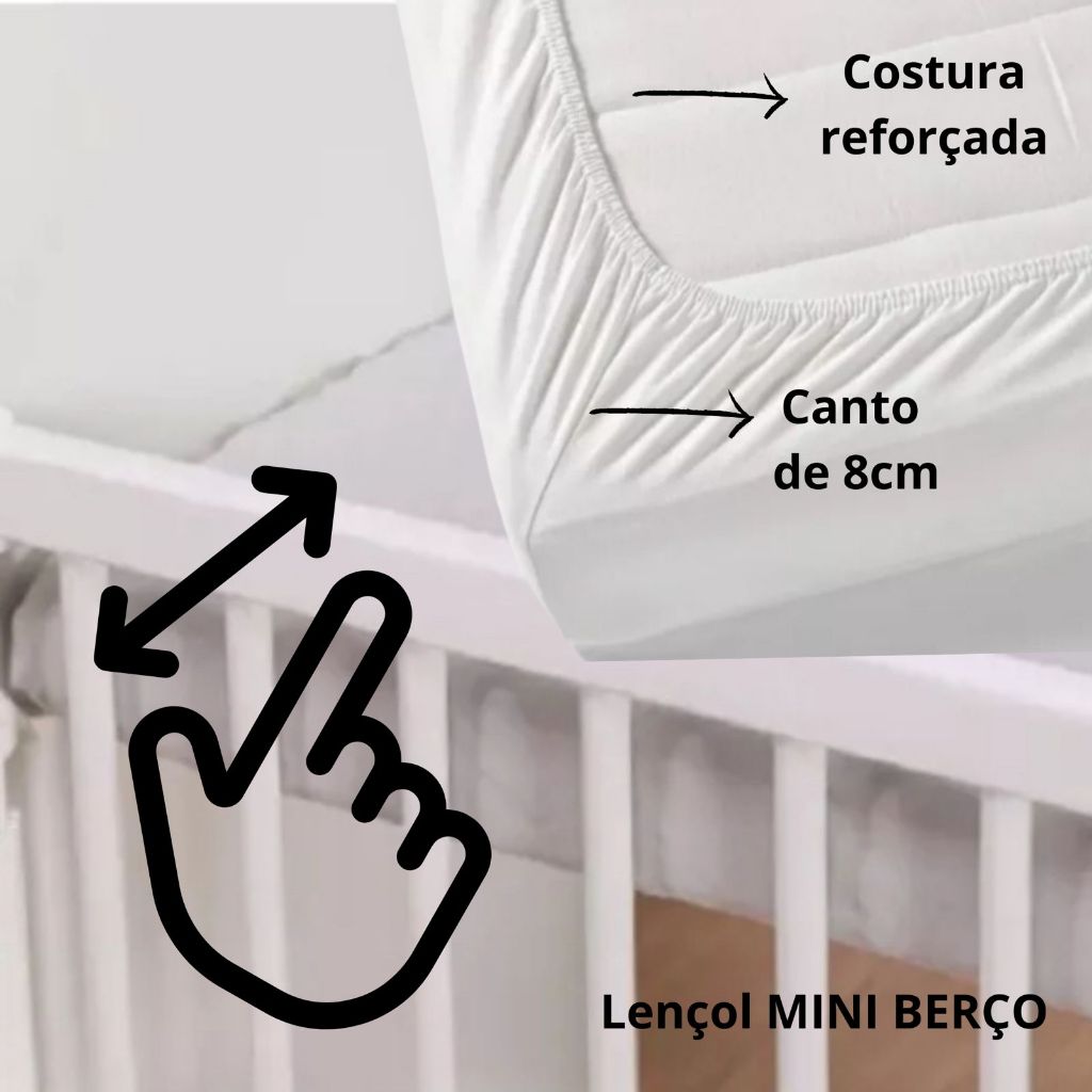 Lençol Mini Berço Avulso De Algodão Com Elástico — imagem 2 de 2