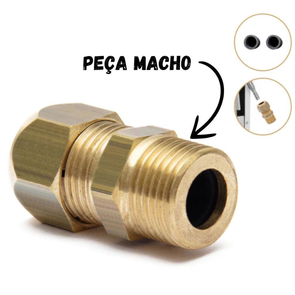 Adaptador Dako Rosca 1/2 Macho ou Fêmea Para fogão / Forno / Cooktop