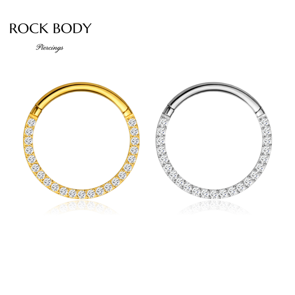 Piercing Argola Segmento Aço Cirúrgico Articulado Pedras Lateral | Helix, Septo, Rook, Conch, Nariz, Orelha e Outros em Oferta na Shopee