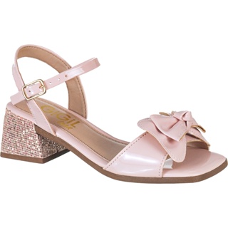 Sandália Infantil GiGiL Teen Menina Salto Baixo Grosso Laço Strass Brilho Confortável Festa Promoção em Oferta na Shopee