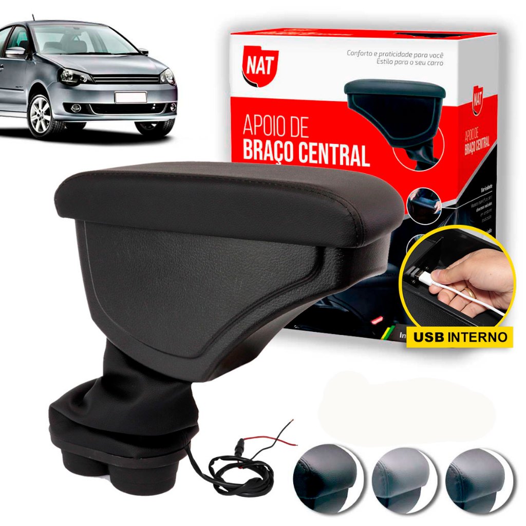 Apoio de Braço Polo Ano 2002 Até 2014 C/ Usb em Oferta na Shopee