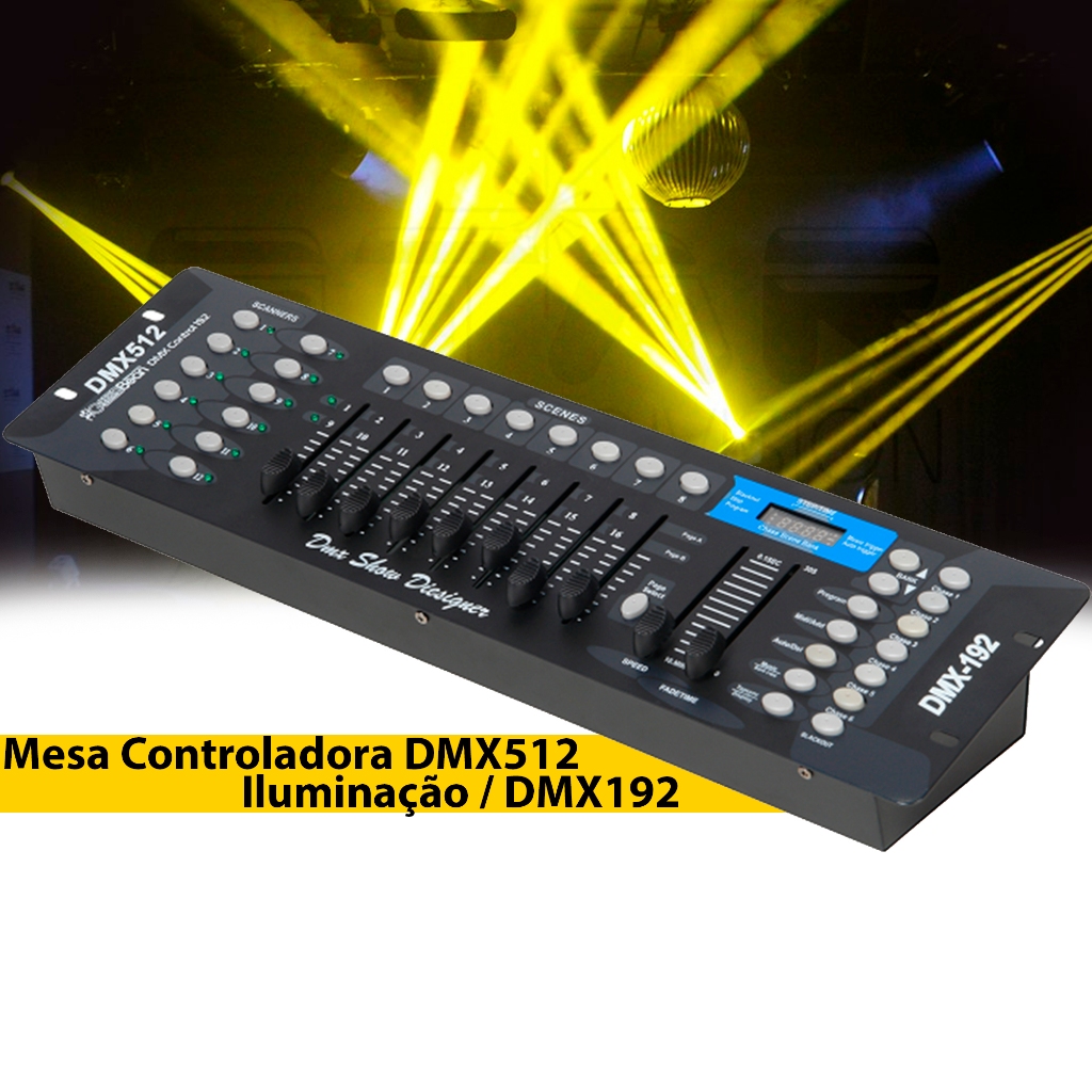 Mesa DMX 512 Controladora 192 Canais Cabo DMX | YDTECH