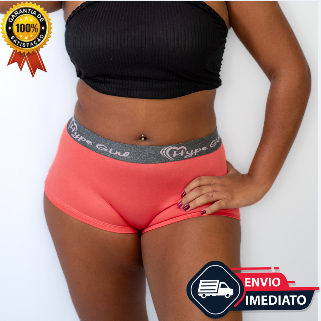 Calcinha Plus Size Boxer Kit 5 peças Shortinho Plus Size Feminino Microfibra Calcinha Box Plus Size