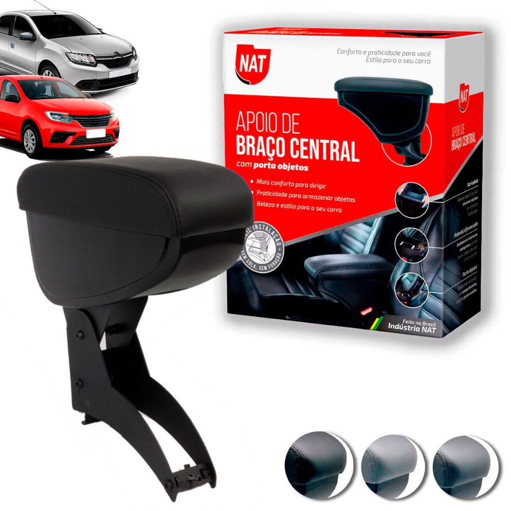 Apoio de Braço Logan E Sandero 2007 Até 2023 C/ Porta Objeto em Oferta na Shopee