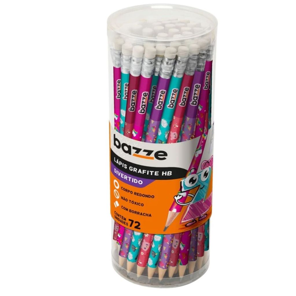 Kit 12/24 Lápis Com Borracha de Escrever Escolar Ponta Resistente Lápis Divertido- Várias Estampas em Oferta na Shopee