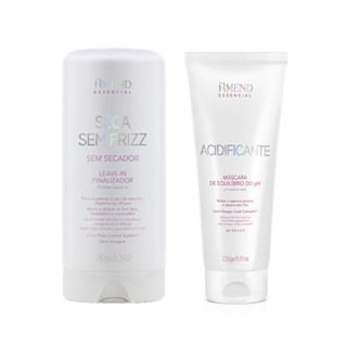 Amend KIT Seca Sem Frizz Leave-in 180g + Acidificante Máscara Equilíbrio do PH 250g em Oferta na Shopee