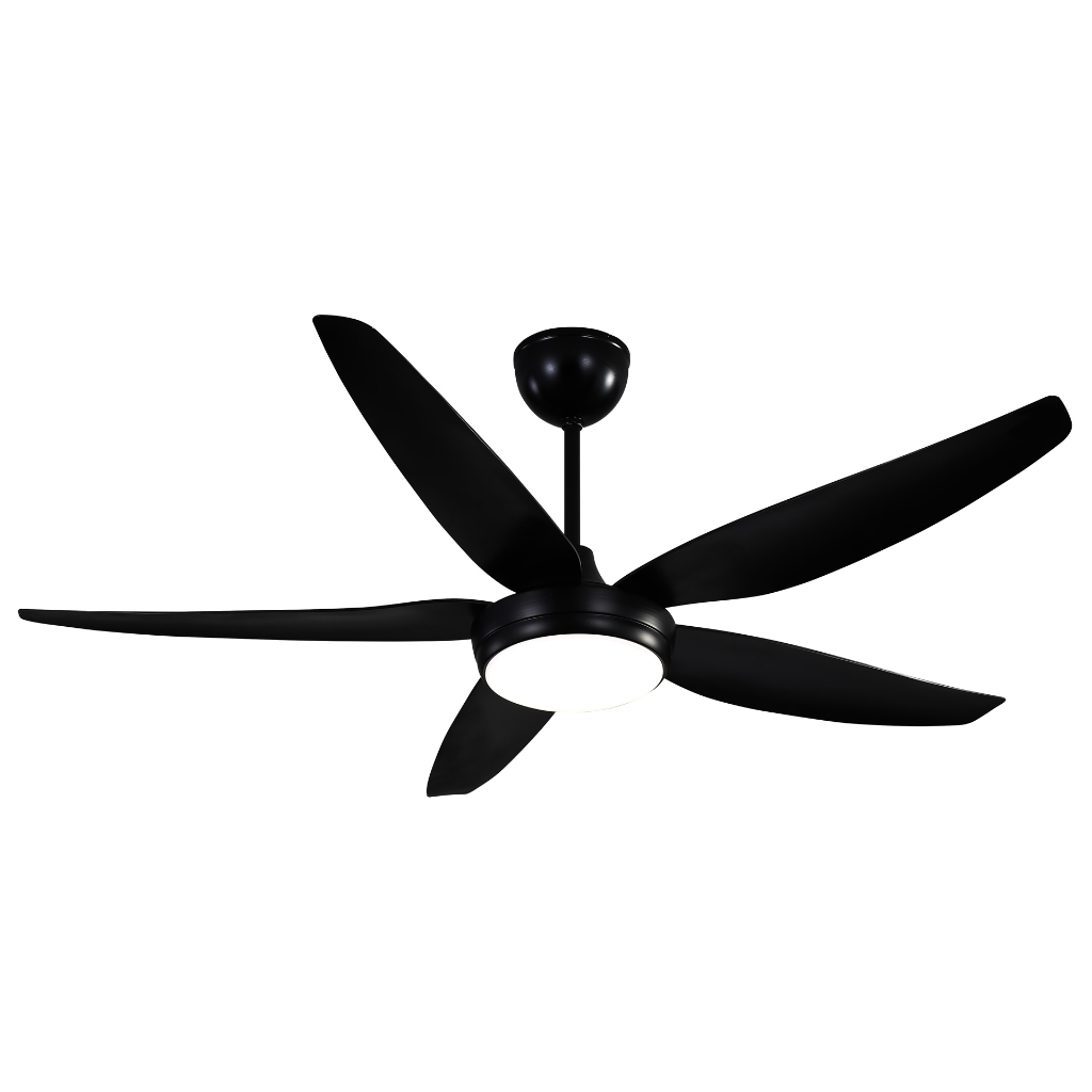 Ventilador De Teto Aliseu Style Preto - Bivolt Com Motor Inverter, LED Integrado, Controle Remoto