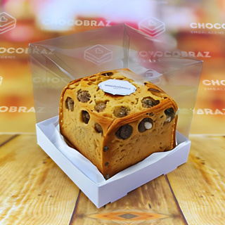 10 caixas panetone 250 g mini bolo 12x12x12 com visor branca ou kraft// em Oferta na Shopee