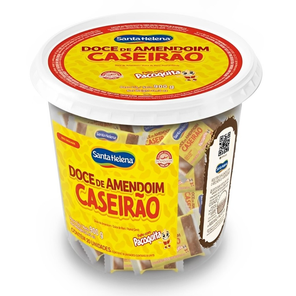 Doce de Amendoim Caseirão C/20 Unidades Pote 900g Santa Helena em Oferta na Shopee