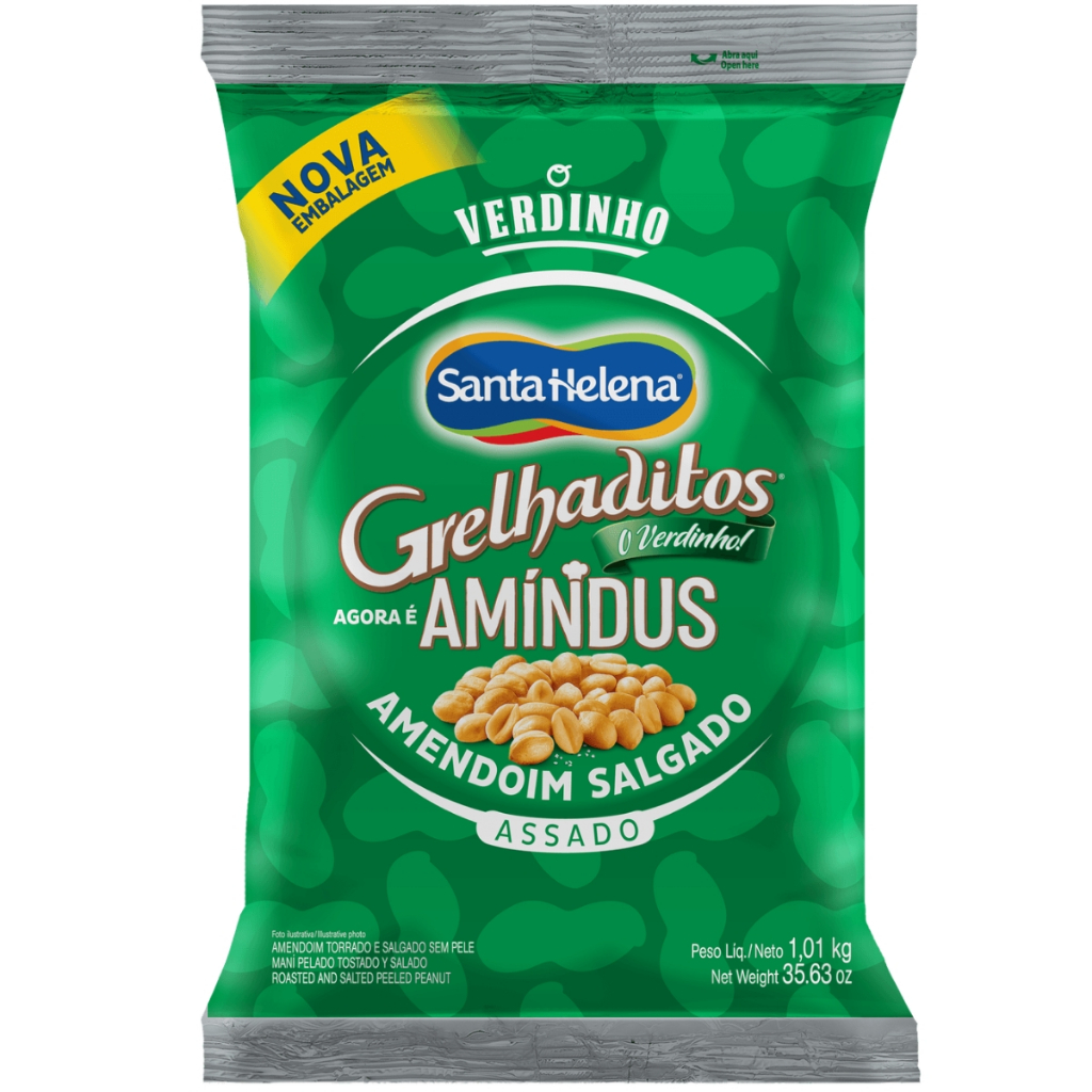 Grelhaditos Amendoim Amíndus Sem Pele 1,01kg Santa Helena em Oferta na Shopee