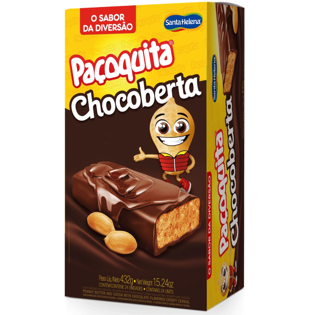 Paçoca Paçoquita Coberta Com Chocolate 24/Unidades 432g Santa Helena