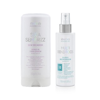 Amend KIT Seca Sem Frizz Leave-in 180g + Fluído Restaurador Multibenefícios 180ml em Oferta na Shopee
