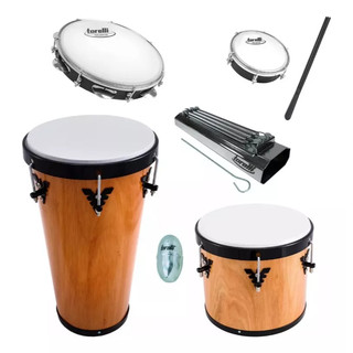 Kit Repique Timba Pandeiro Reco Tamborim Samba Pagode