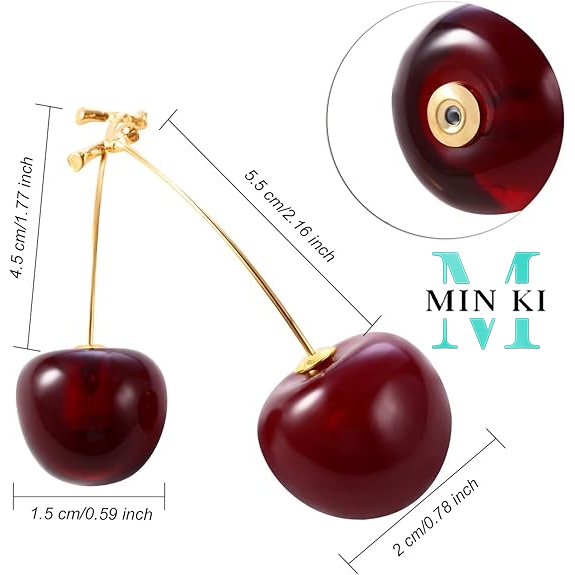 Brincos Pingente fêmea de Cereja em Ouro e Prata – Presente Perfeito para Amigas em Oferta na Shopee