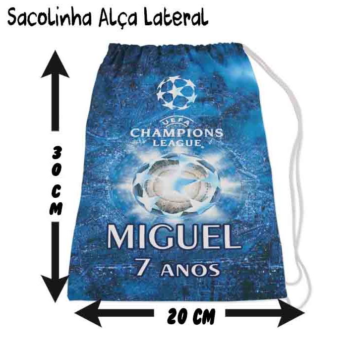 Kit Mochilinha Sacolinha Mochila Saco Sacochila Saquinho Lembrancinha Brinde Aniversario Personalizadas Champions League