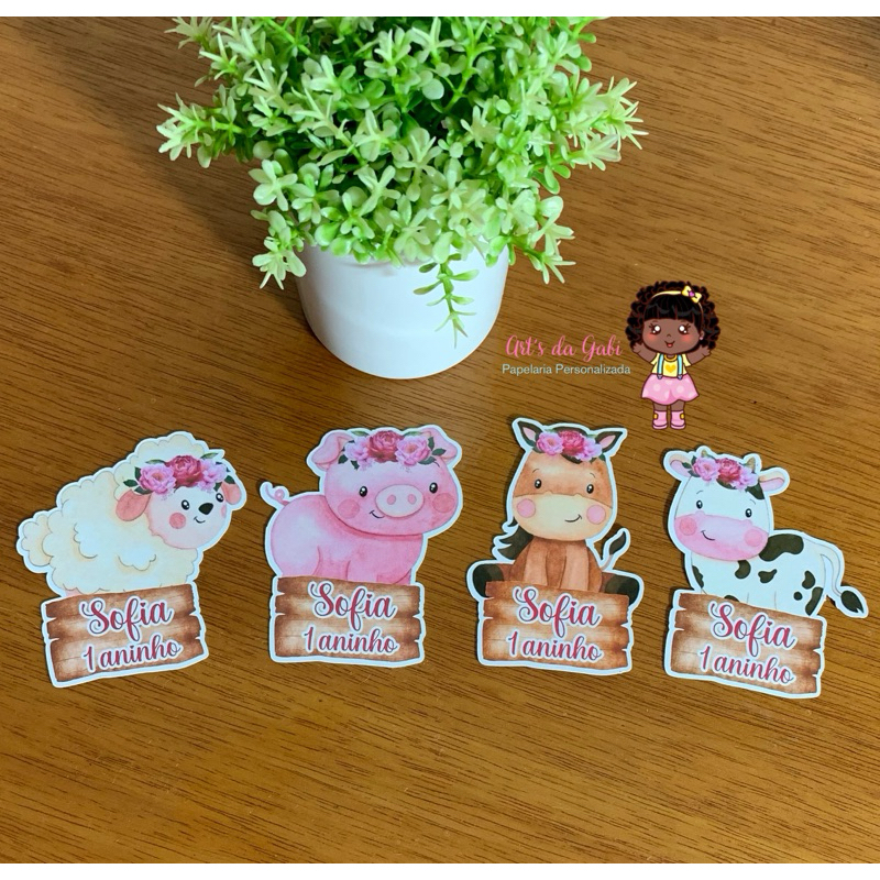 Aplique para Tubete Personalizado com nome e idade | Aniversário | Festa Infantil | Lembrancinhas Personalizada