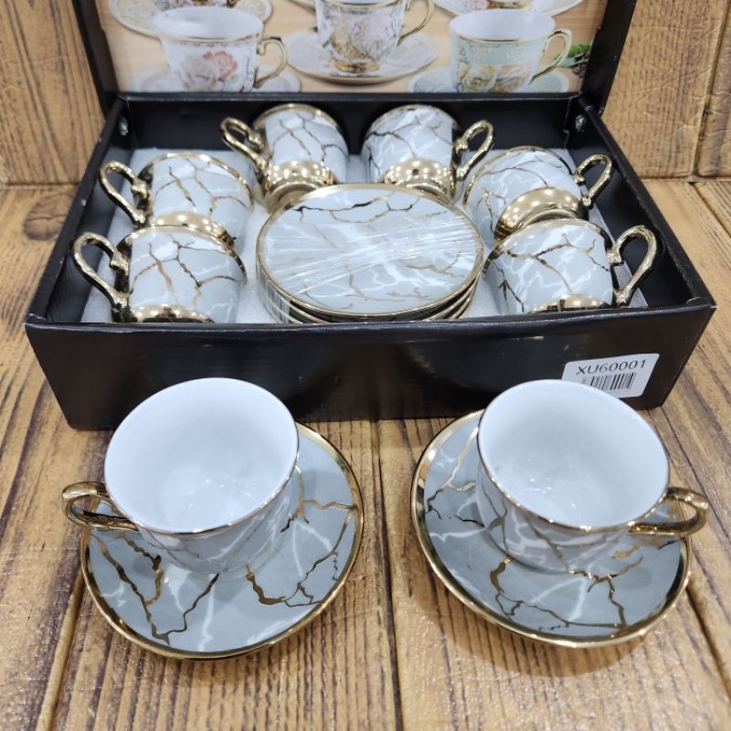 Xícara de café kit com 12 peças de Cerâmica em porcelana Top1 em Oferta na Shopee