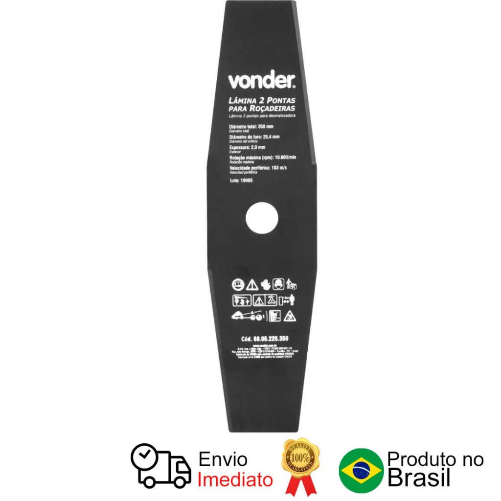Lâmina De 2 Pontas Roçadeiras 350mm x 25.4mm Vonder em Oferta na Shopee