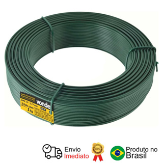 Arame Revestido Com Pvc Verde Bwg 12 1 Kg Vonder em Oferta na Shopee