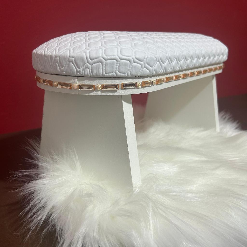 Apoio de Mão - Apoiador de Mão MDF Prime Strass Branco  - Nail Designer Branco Strass - Unha em Oferta na Shopee