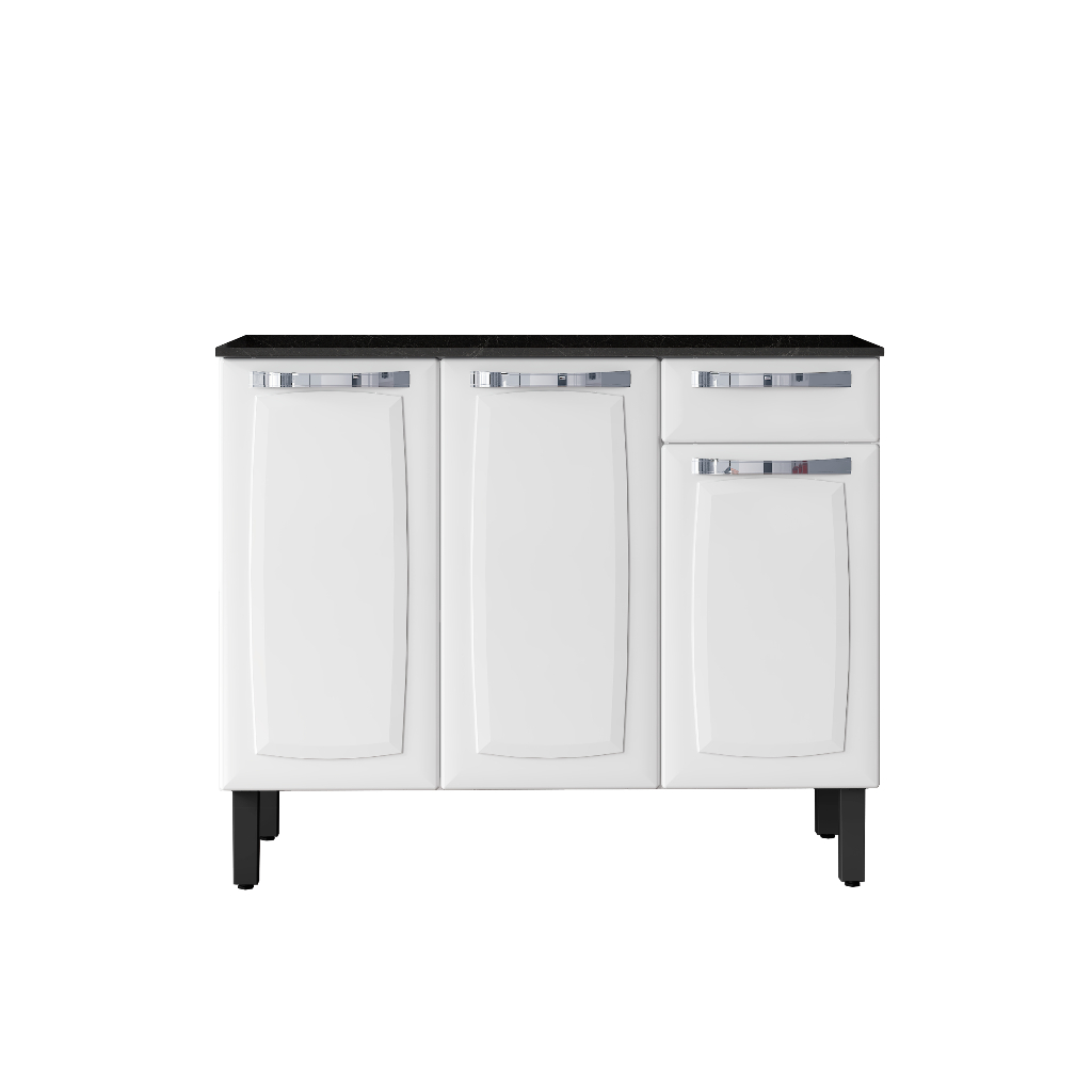 Balcão Em Aço Para Cozinha Rose Com 3 Portas E 1 Gaveta em Oferta na Shopee