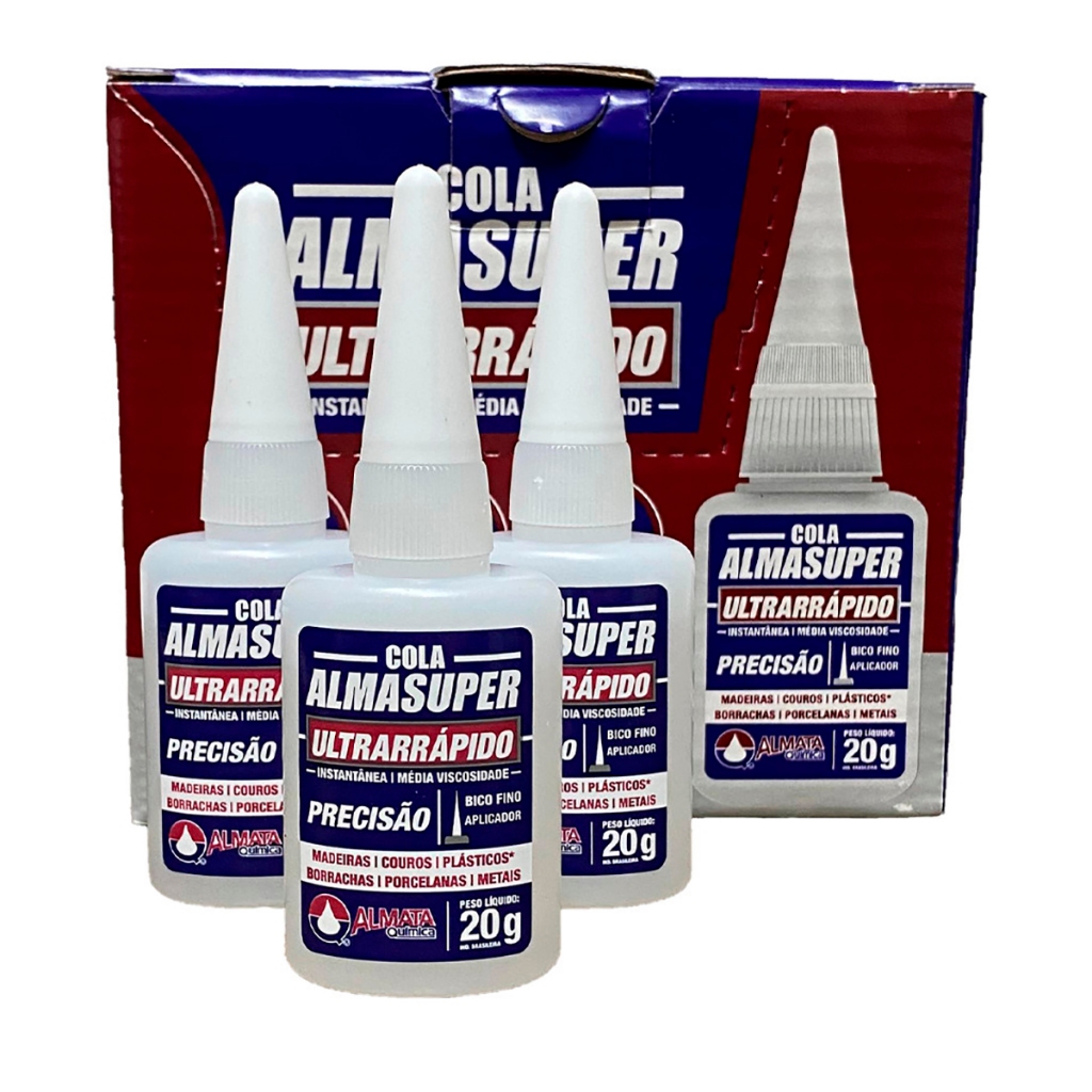 Kit com 10 unidades Almasuper Cola Instantâneo Ultrarrápido 20g Almata - Stationery