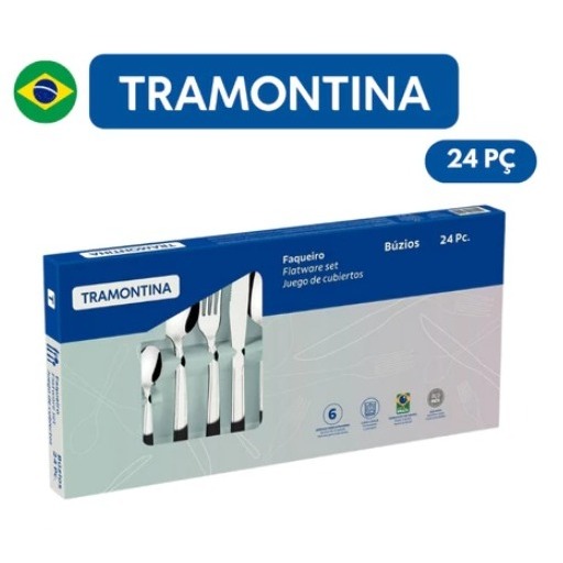 Faqueiro Tramontina 24 Peças Buzios em Aço Inox Alto Brilho