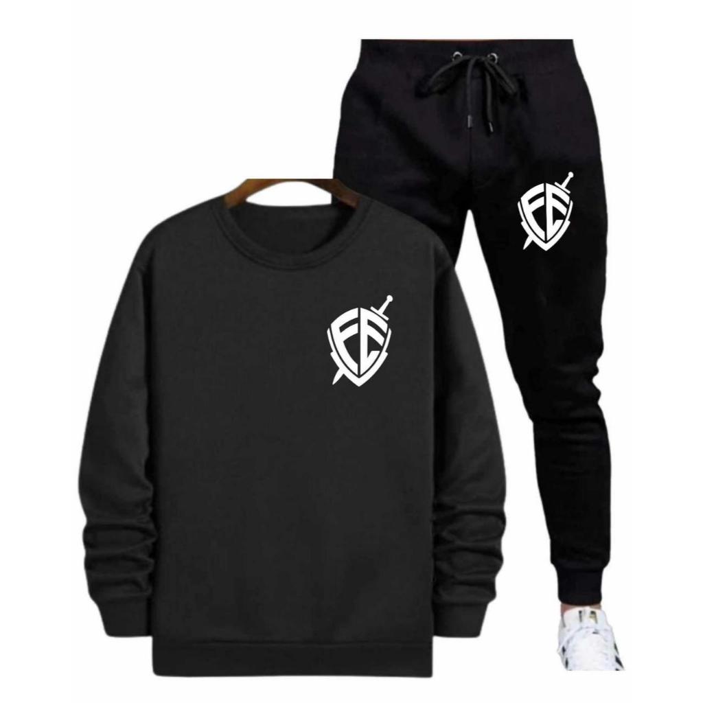 Conjunto Moletinho Confortável Academia Careca Liso Blusa Calça Unissex Fé Escudo