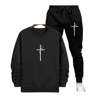 Conjunto Moletinho Confortável Academia Careca Liso Blusa Calça Unissex Fé Religião em Oferta na Shopee