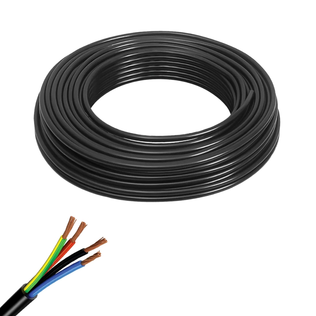 CABO COMANDO FLEXIVEL PP 4 VIAS X 1,5MM PRETO 10 METROS