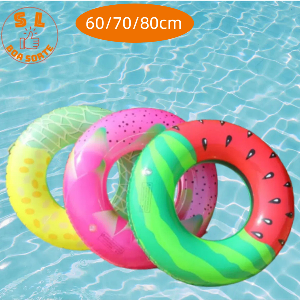 Boia De Piscina Inflável Infantil 60cm 70cm 80cm Cintura Melancia Frutas Praia Criança Menina Menino em Oferta na Shopee