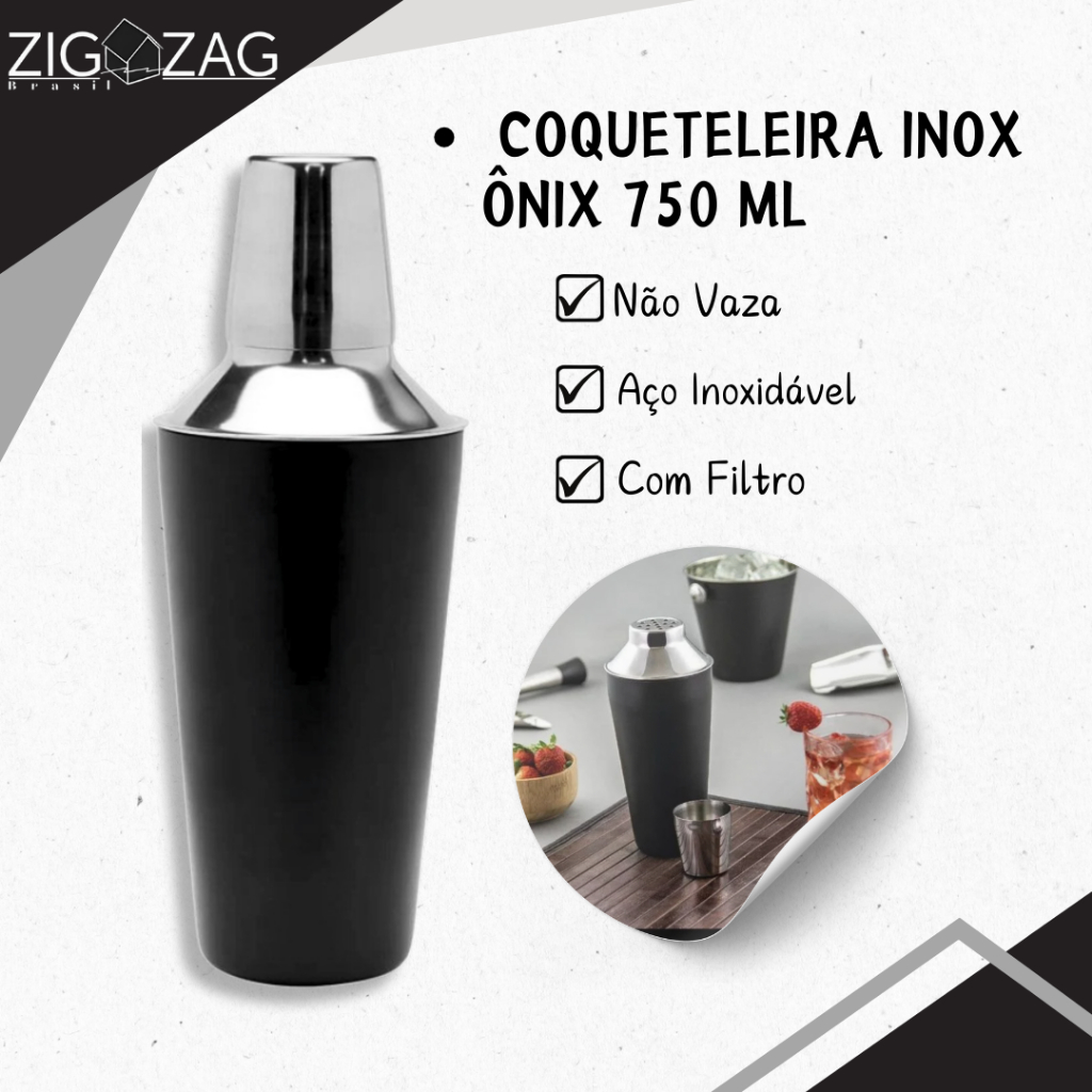 Coqueteleira Inox Ônix - 750ml - Home & Living