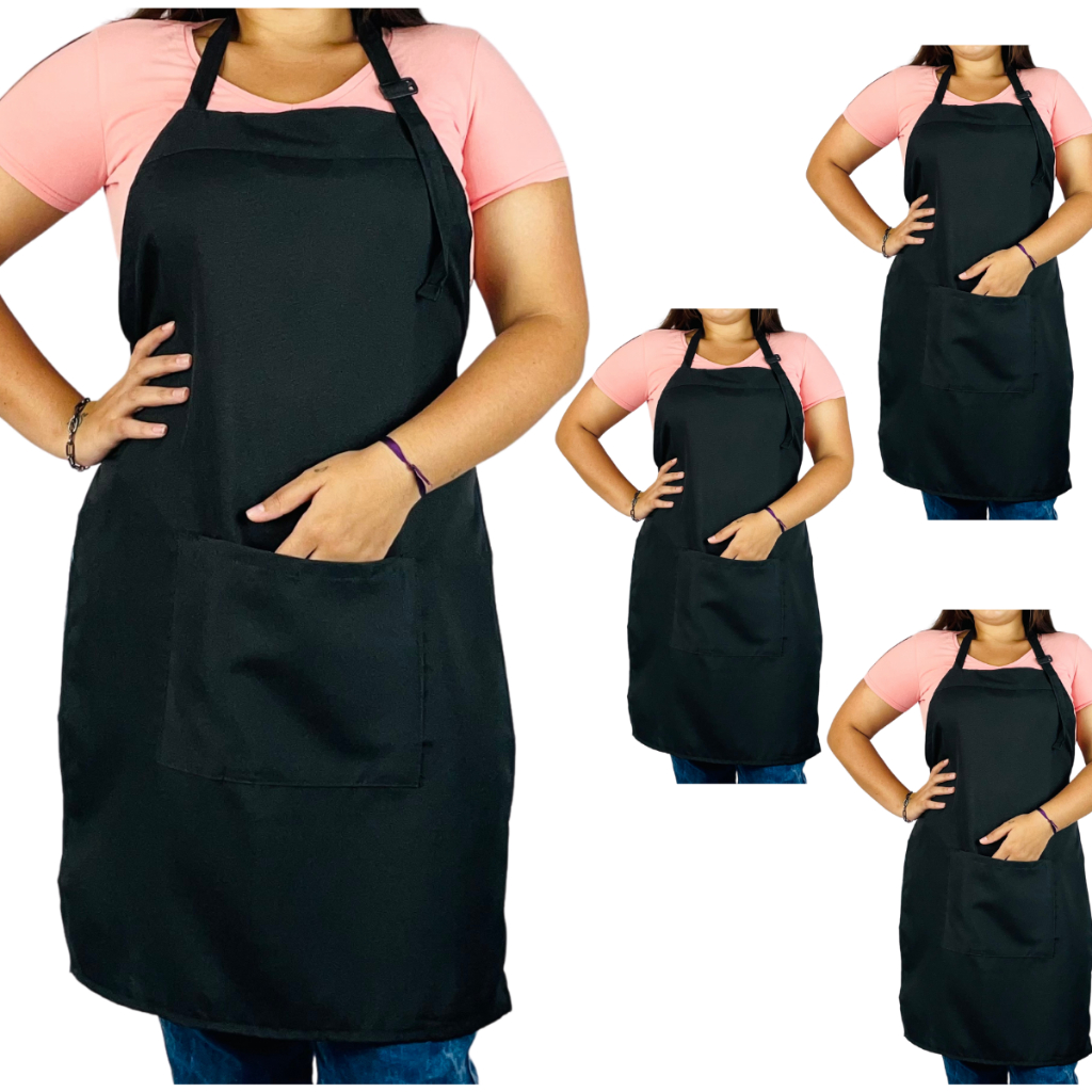 Kit com 4 Avental Inteiro Oxford Modelo Garçom de Cozinha com Bolso Frontal Ajustável em Oferta na Shopee