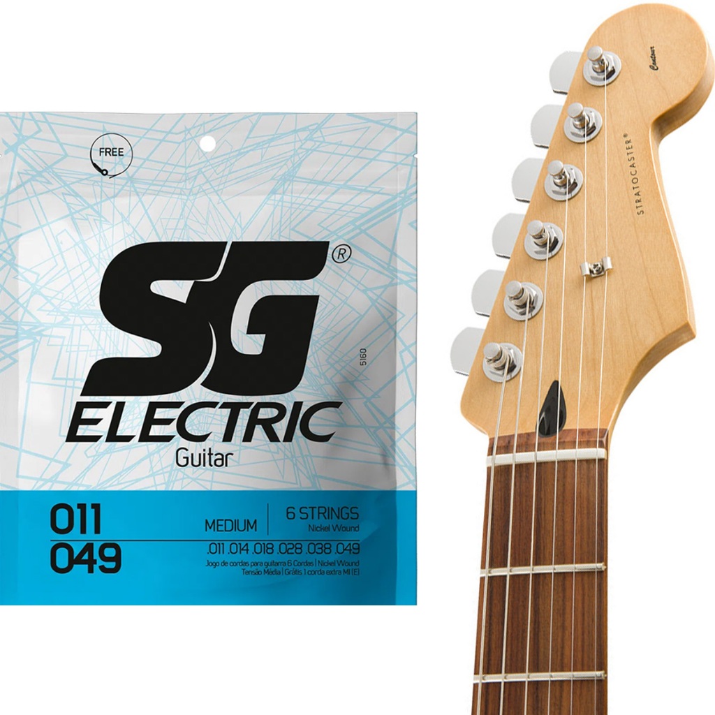 Encordoamento SG 011 Medium para Guitarra + 1ª mi