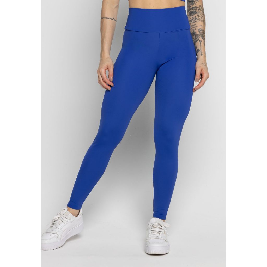 Calça Legging Fitness Zero Transparência Poliamida Cintura Alta