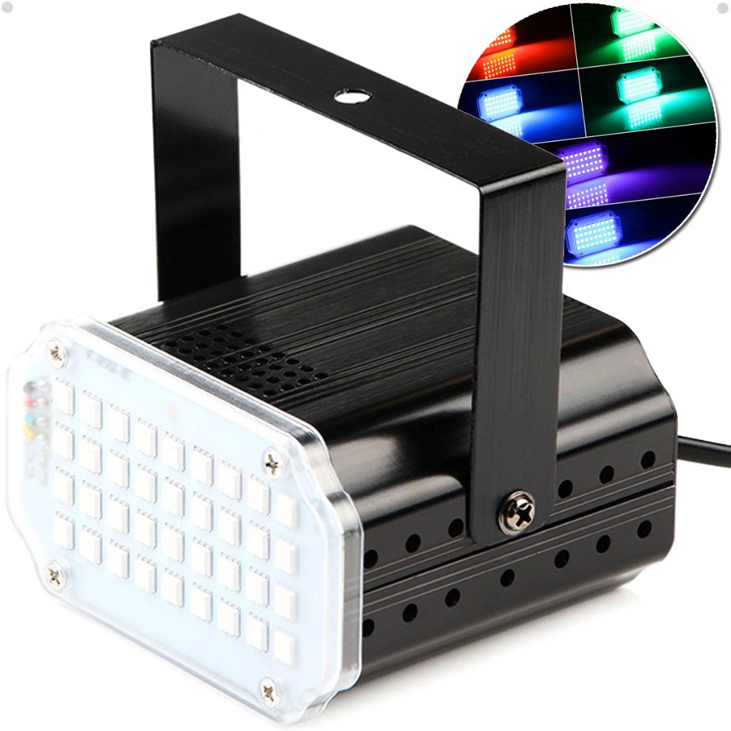 Mini strobo Rítmico 32 Led Dj Iluminação Balada Festa Bivolt