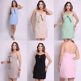 VESTIDO MIDI CHEIO DE CHARME COM LACINHO NA FRENTE