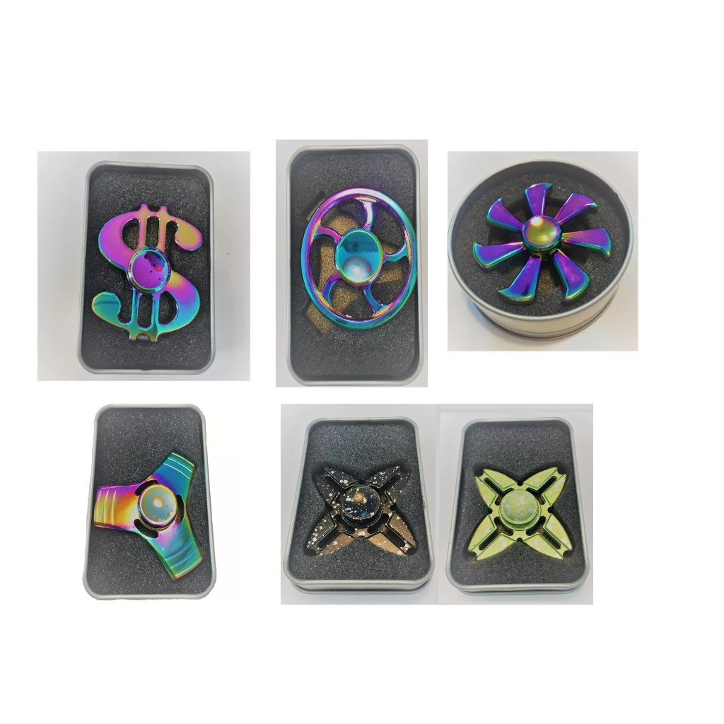 Fidget Hand Spinner Anti Stress Ansiedade Metal (3, 4 o 7 pontas // redondo) bolinhas Rainbow