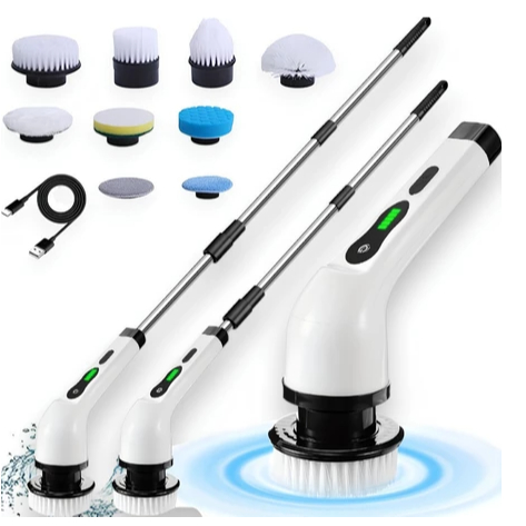 Esfregão Elétrico 9 Em 1 Sem fio Escova De Limpeza Pesada Multiuso 360 Recarregável Giratória