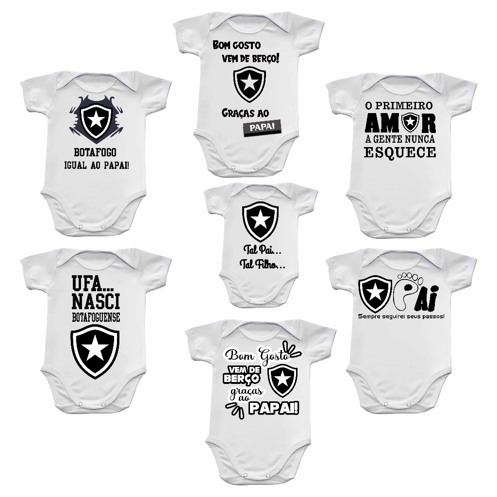 Body bory bebê personalizado mesversário futebol  times em Oferta na Shopee