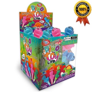 PIRULITO DINO TOY LITO DISPLAYS COM 30 UNIDADES 7G SABORES MORANGO, BLUEBLERRY E MAÇA-VERDE em Oferta na Shopee