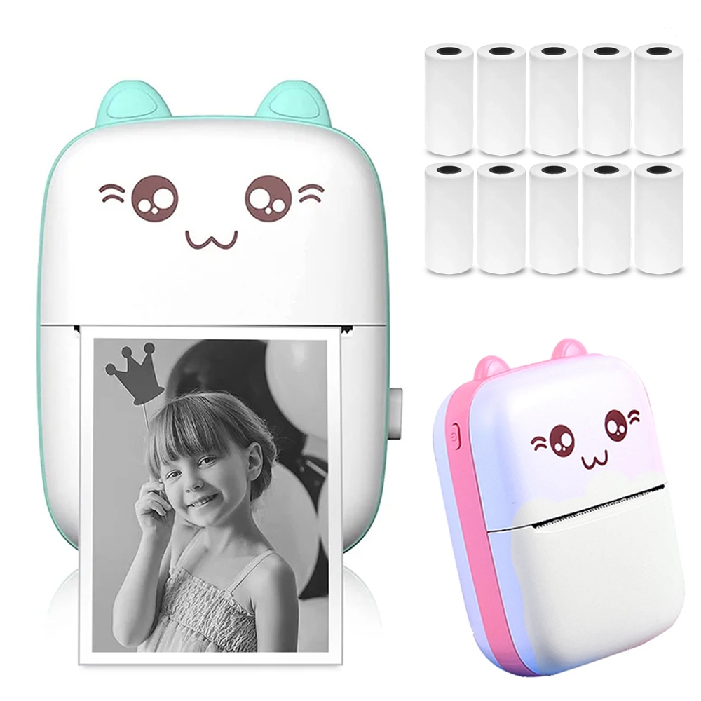 Mini Impressora de Fotos Desenhos Maquina Imprimir Celular Bluetooth Recarregável